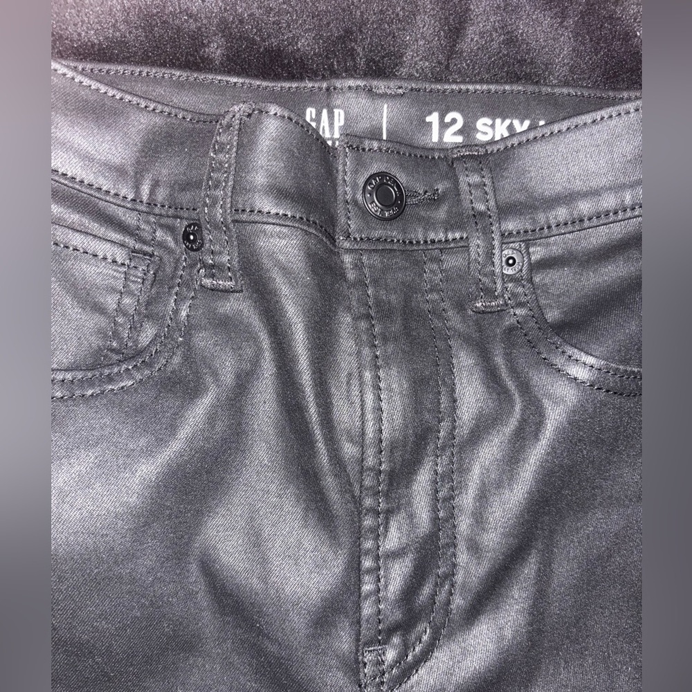 GAP Sky High ‘90s loose faux leather black pants size 12